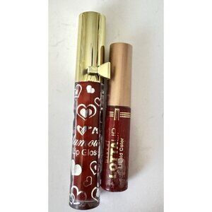 Lot of 2 Lip Glosses Milani Lotta Lip Dare Devil & Amuse Glamour Red New
